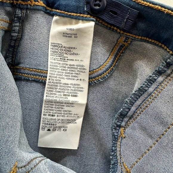 Levis Jeans Youth Girls Sz 14 Pull On Jegging Mid-rise Stretch Medium Wash Blue - Picture 10 of 11